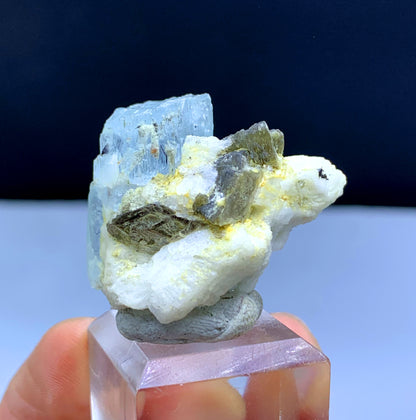 Sky Blue Aquamarine with Mica and Feldspar from Pakistan - 20 gram