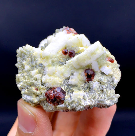 Red Garnet Crystals Feldspar, Mica and Quartz, Natural Garnet Specimen from Skardu Pakistan - 66 grams