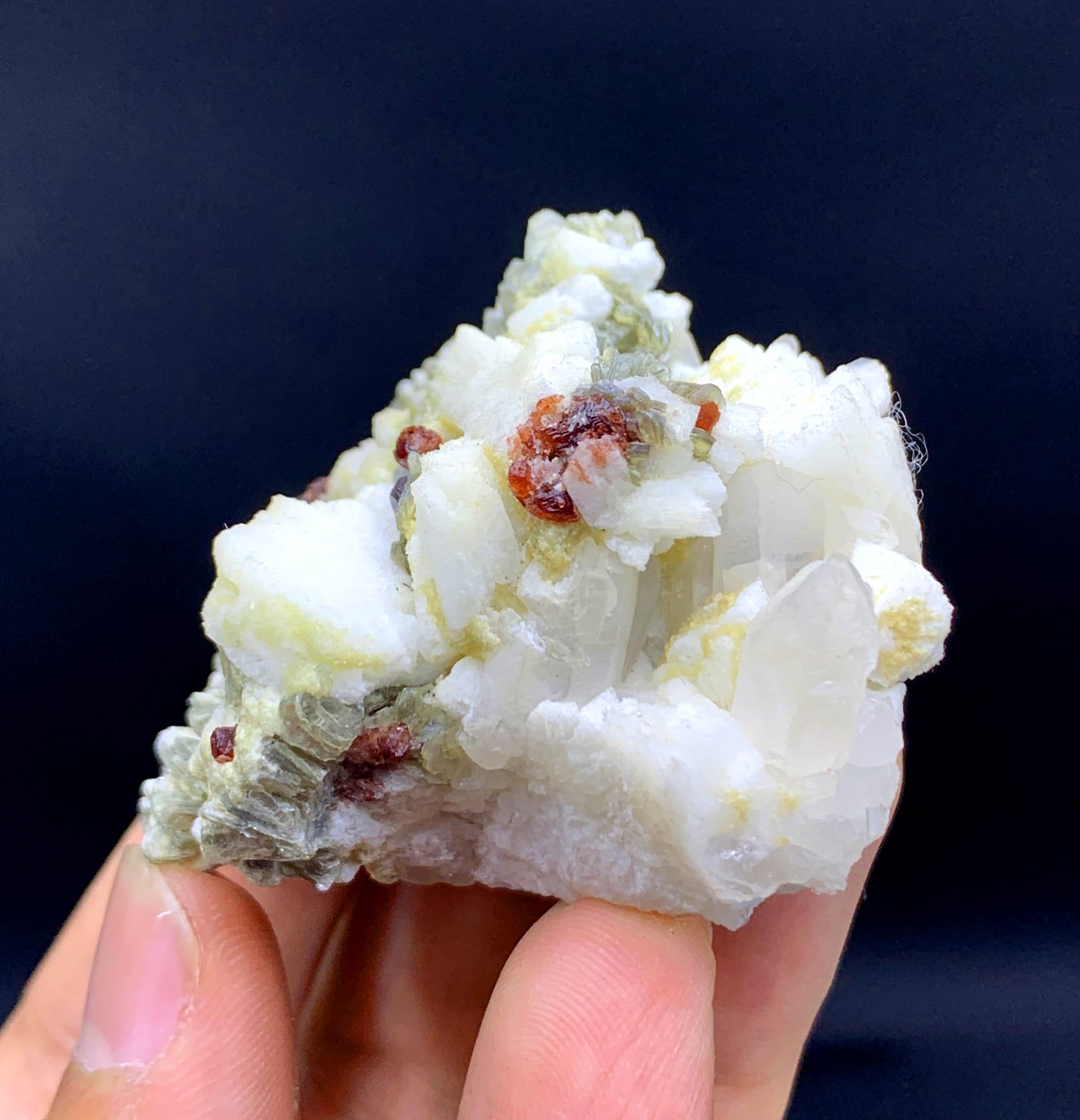 Red Garnet Crystals Feldspar, Mica and Quartz, Natural Garnet Specimen from Skardu Pakistan - 66 grams