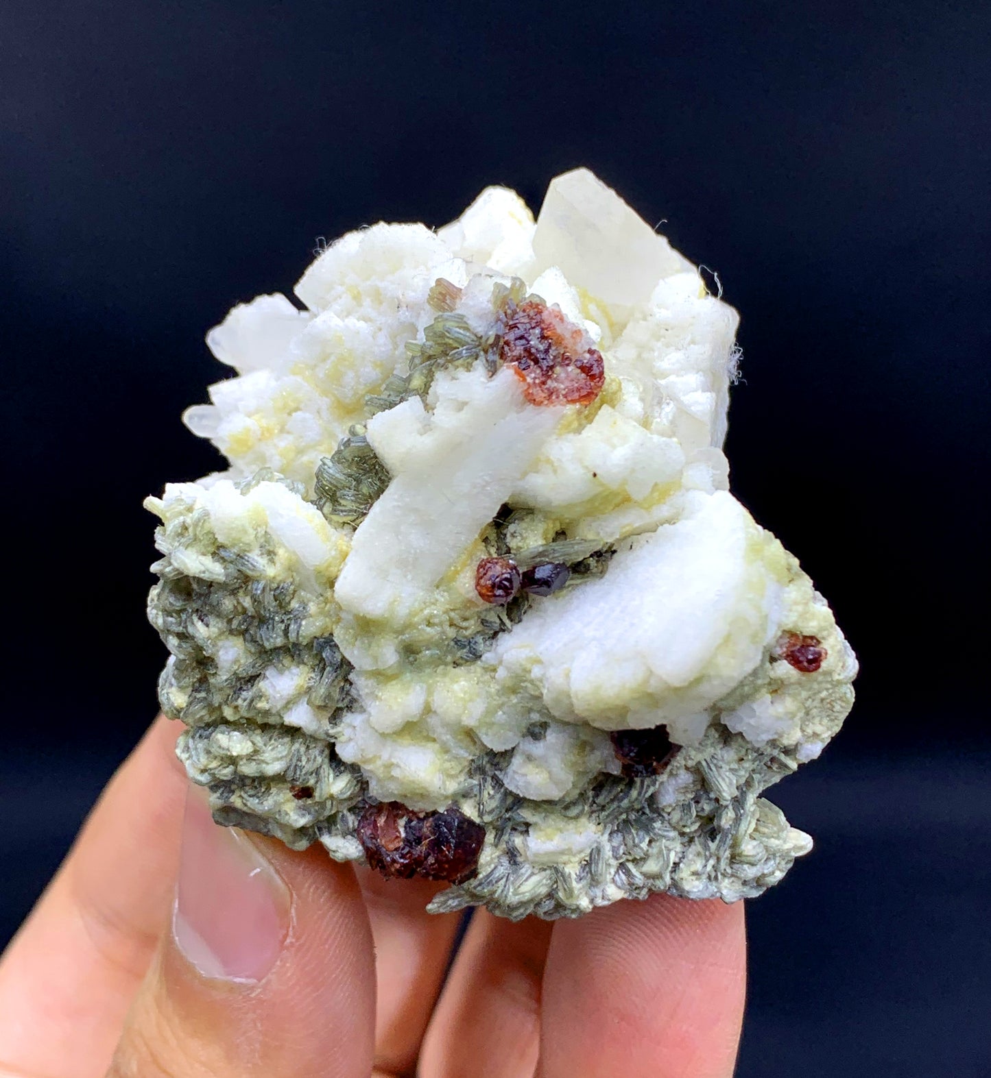 Red Garnet Crystals Feldspar, Mica and Quartz, Natural Garnet Specimen from Skardu Pakistan - 66 grams