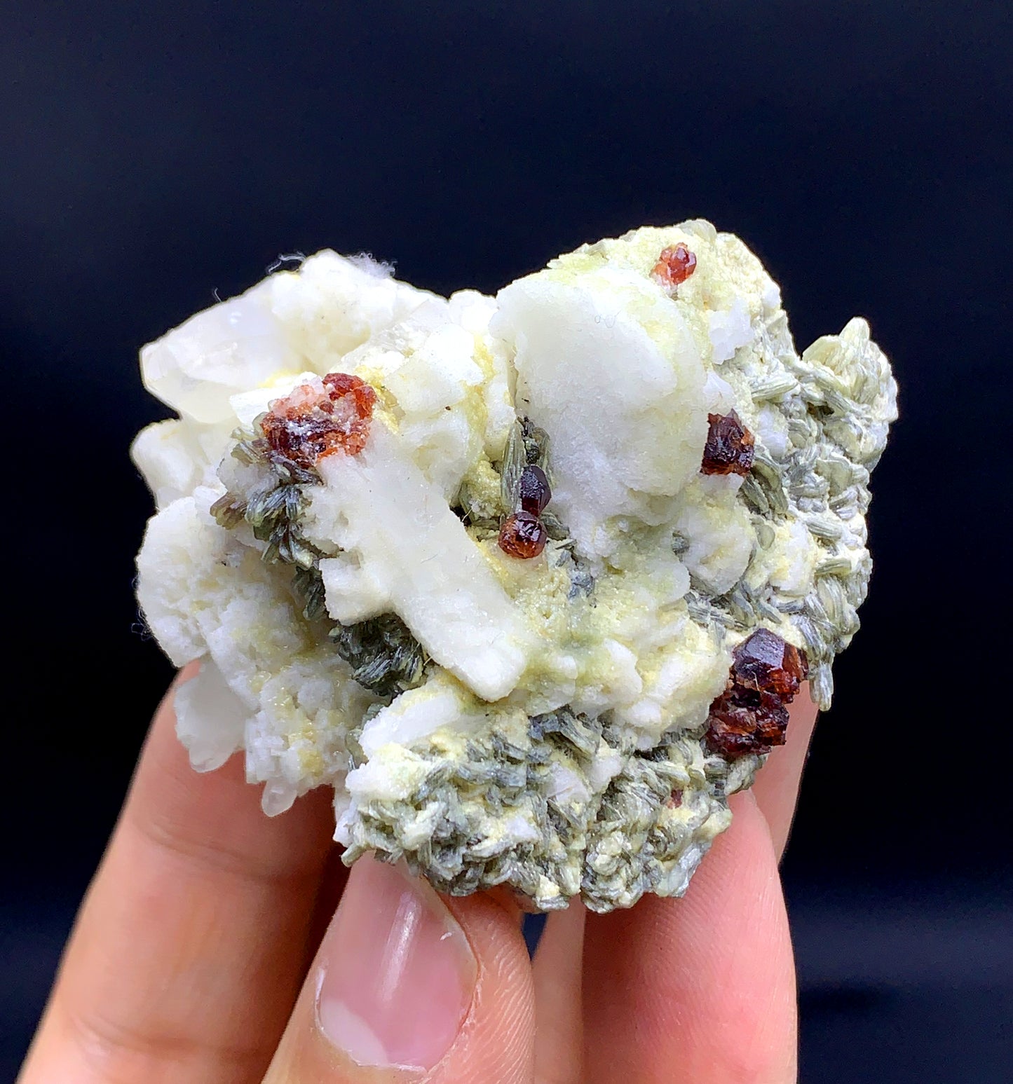 Red Garnet Crystals Feldspar, Mica and Quartz, Natural Garnet Specimen from Skardu Pakistan - 66 grams