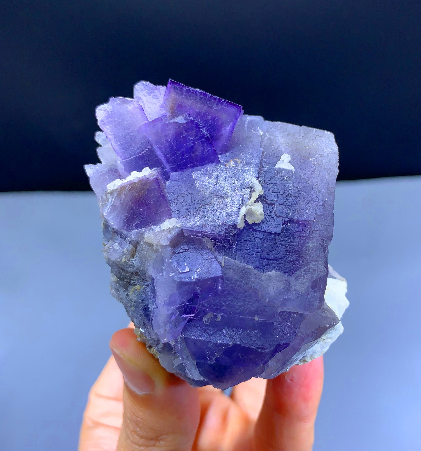 Natural Purple Phantom Fluorite Specimen from Baluchistan Pakistan - 233 grams