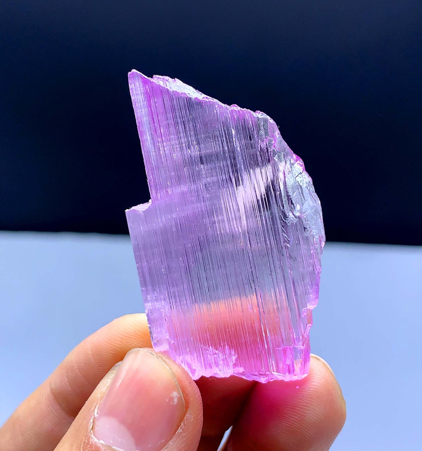 Natural Fluorescent Pink Kunzite Crystal from Afghanistan - 22 grams