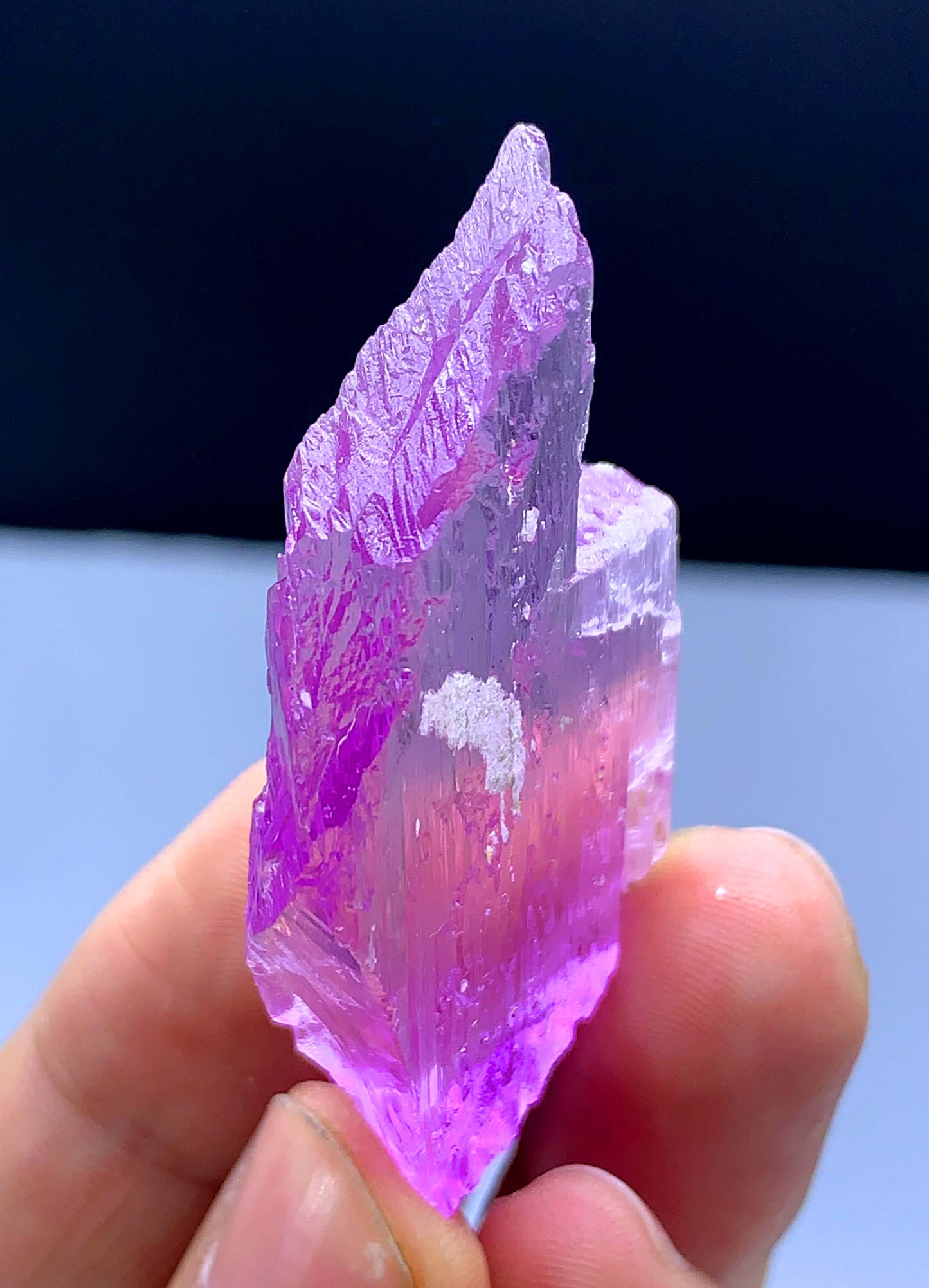 Natural Fluorescent Pink Kunzite Crystal from Afghanistan - 22 grams