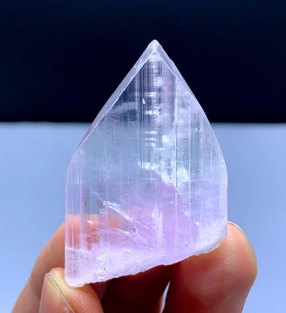 V Shape Terminated Fluorescent Pink Color Kunzite Crystal from Afghanistan