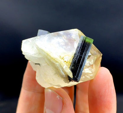 Natural Green Cap Tourmaline Crystals on Quartz from Pakistan - 42 grams