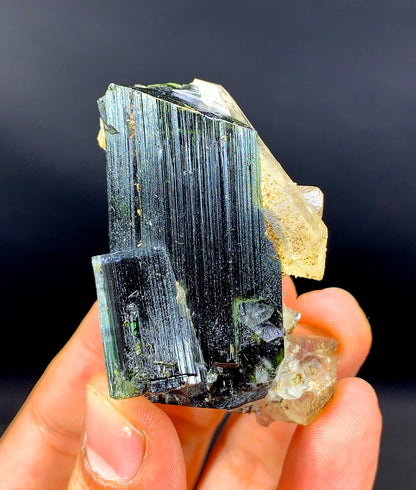 Natural Green Cap Tourmaline with Quartz from Pakistan - 77 grams