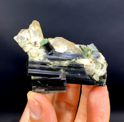 Natural Green Cap Tourmaline with Quartz from Pakistan - 77 grams