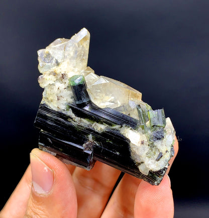 Natural Green Cap Tourmaline with Quartz from Pakistan - 77 grams