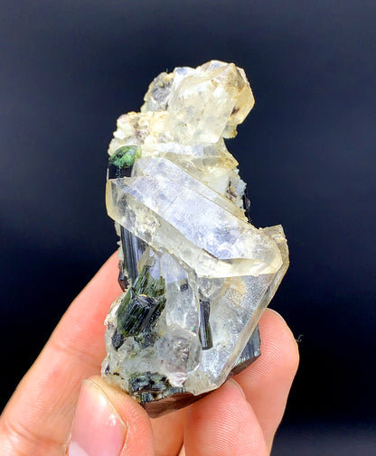 Natural Green Cap Tourmaline with Quartz from Pakistan - 77 grams