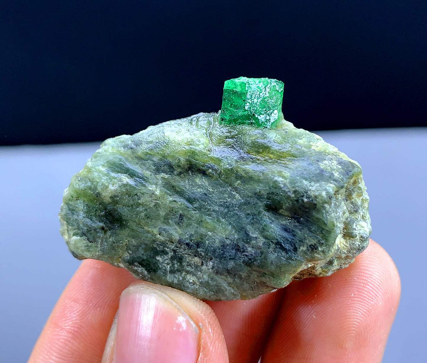 Lush Green Color Emerald on Matrix from Swat valley Pakistan - 25 gram