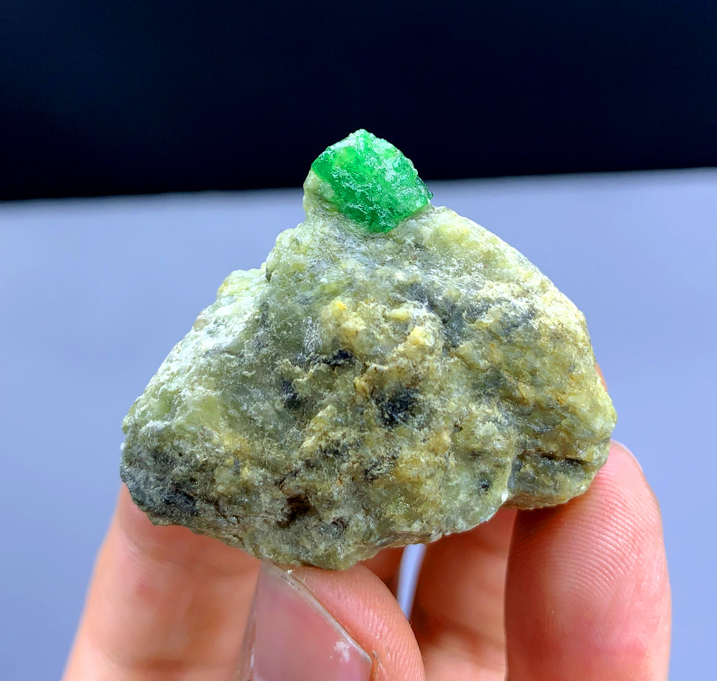 Lush Green Color Emerald on Matrix from Swat valley Pakistan - 28 gram