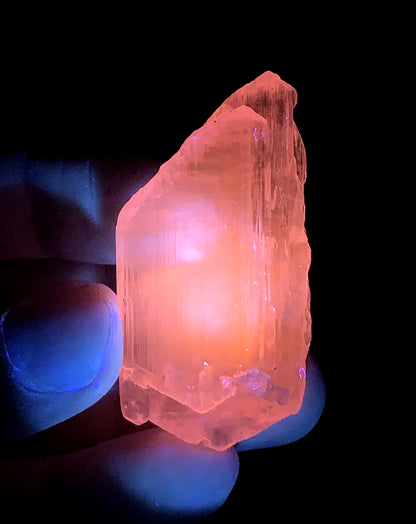 Natural Fluorescent Pink Color Kunzite Crystal from Afghanistan - 23 grams