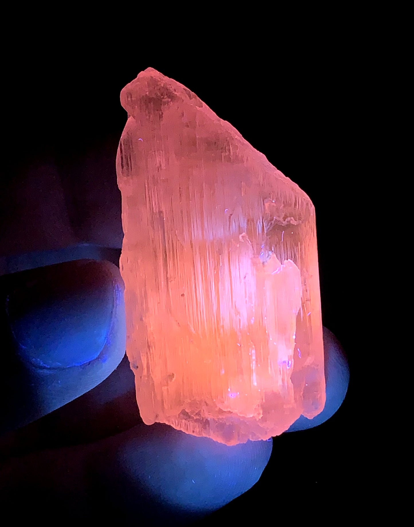 Natural Fluorescent Pink Color Kunzite Crystal from Afghanistan - 23 grams