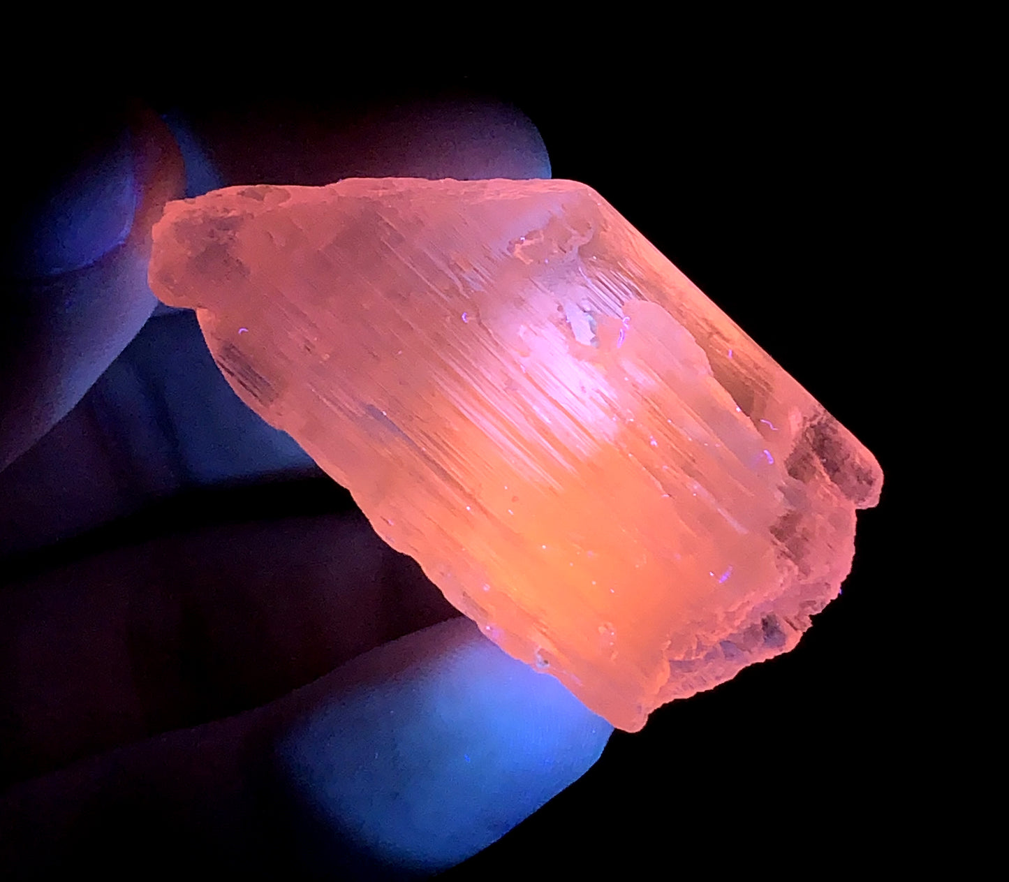 Natural Fluorescent Pink Color Kunzite Crystal from Afghanistan - 23 grams