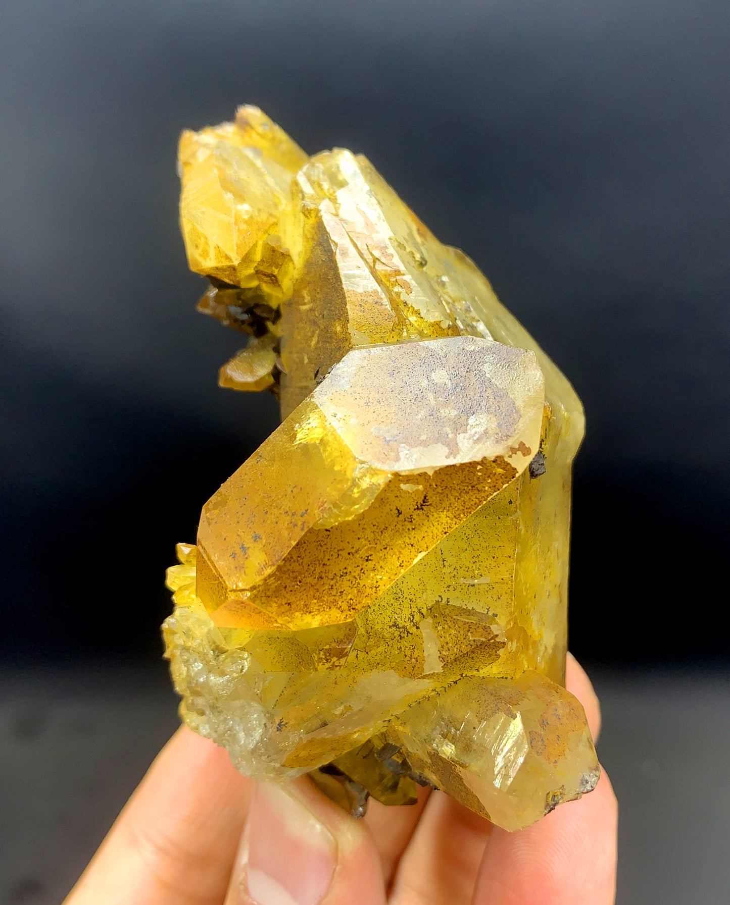 Natural Siderite Cluster on Yellow Quartz from Skardu Pakistan - 163 grams