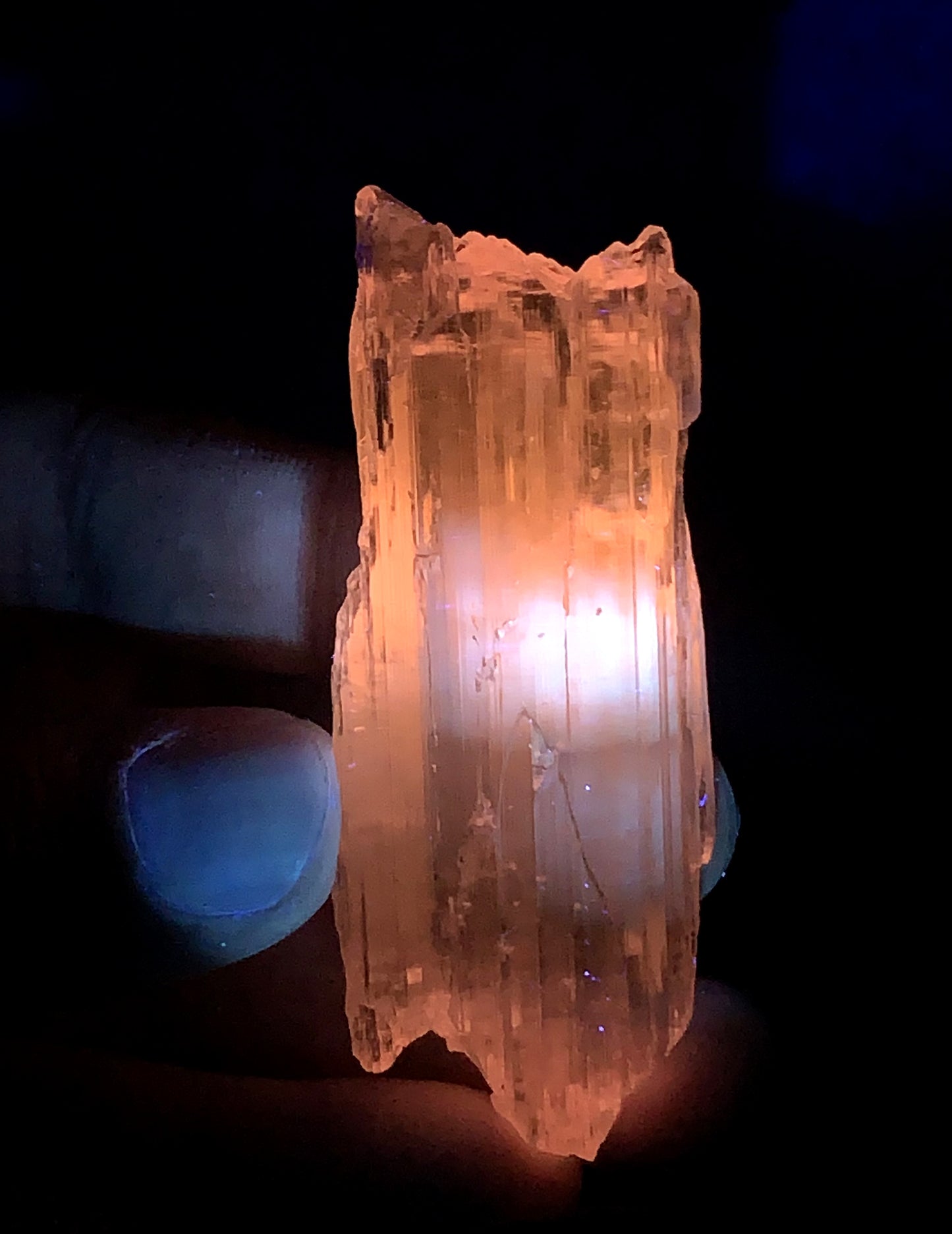 Natural Fluorescent Pink Color Kunzite Crystal from Afghanistan - 31 grams