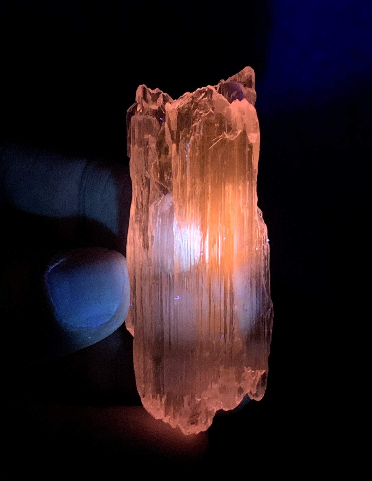 Natural Fluorescent Pink Color Kunzite Crystal from Afghanistan - 31 grams