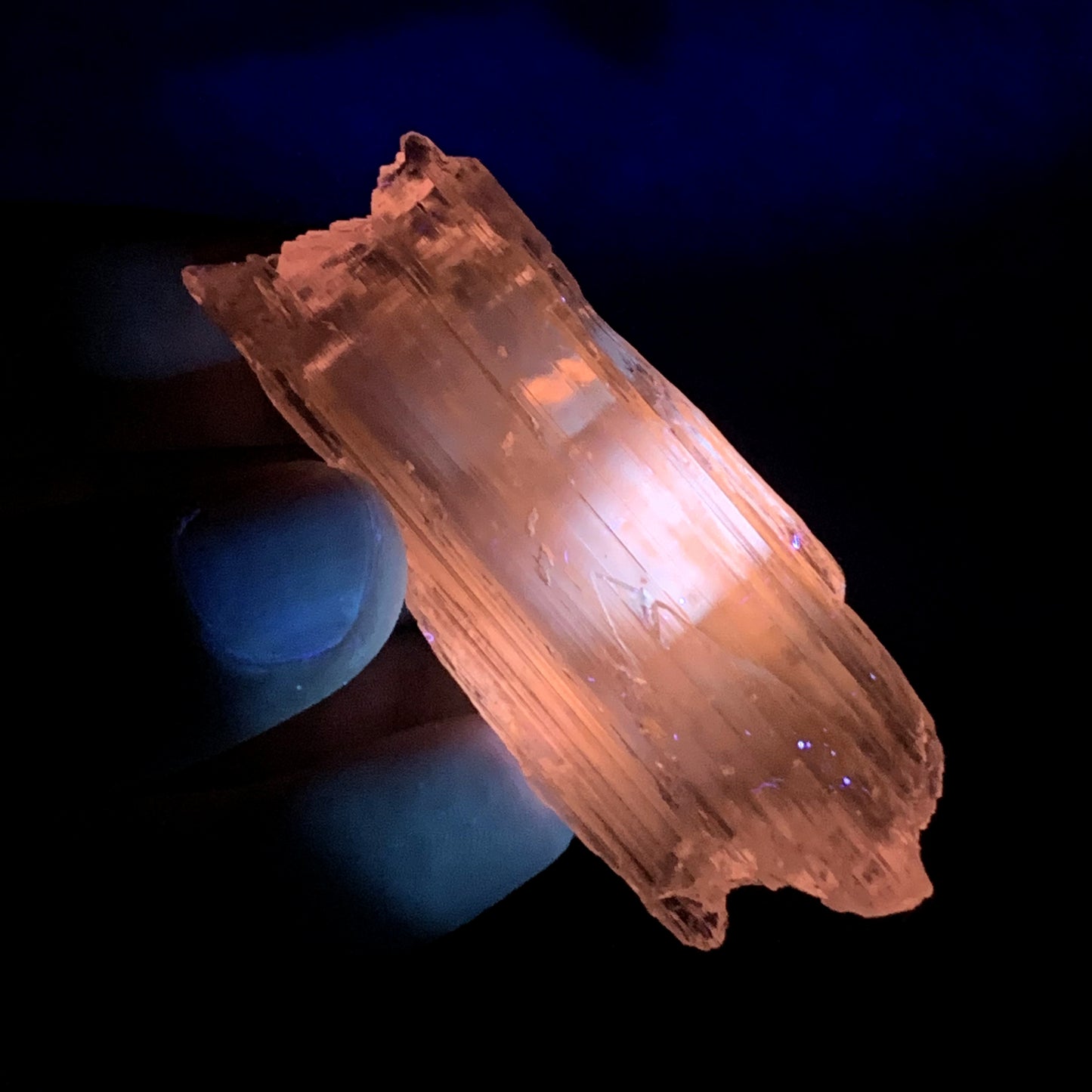 Natural Fluorescent Pink Color Kunzite Crystal from Afghanistan - 31 grams