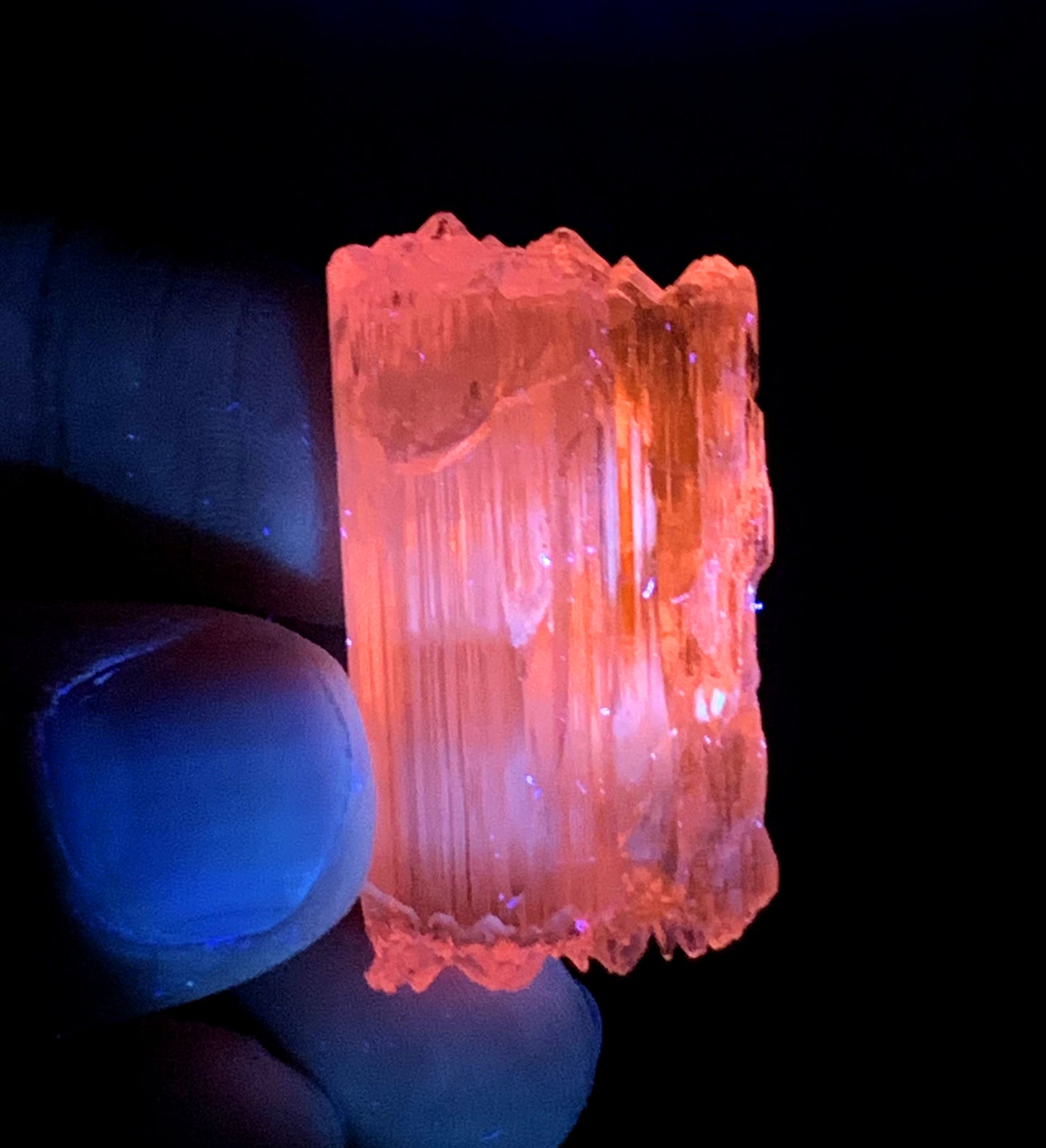 Natural Fluorescent Pink Color Kunzite Crystal from Afghanistan - 12 grams