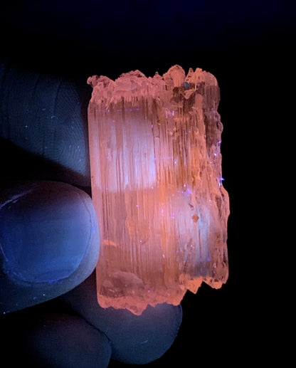 Natural Fluorescent Pink Color Kunzite Crystal from Afghanistan - 12 grams