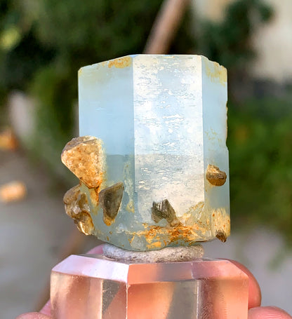 Natural Hexagonal Shape Sky Blue Aquamarine Crystal from Pakistan - 42 grams