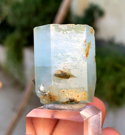 Natural Hexagonal Shape Sky Blue Aquamarine Crystal from Pakistan - 42 grams