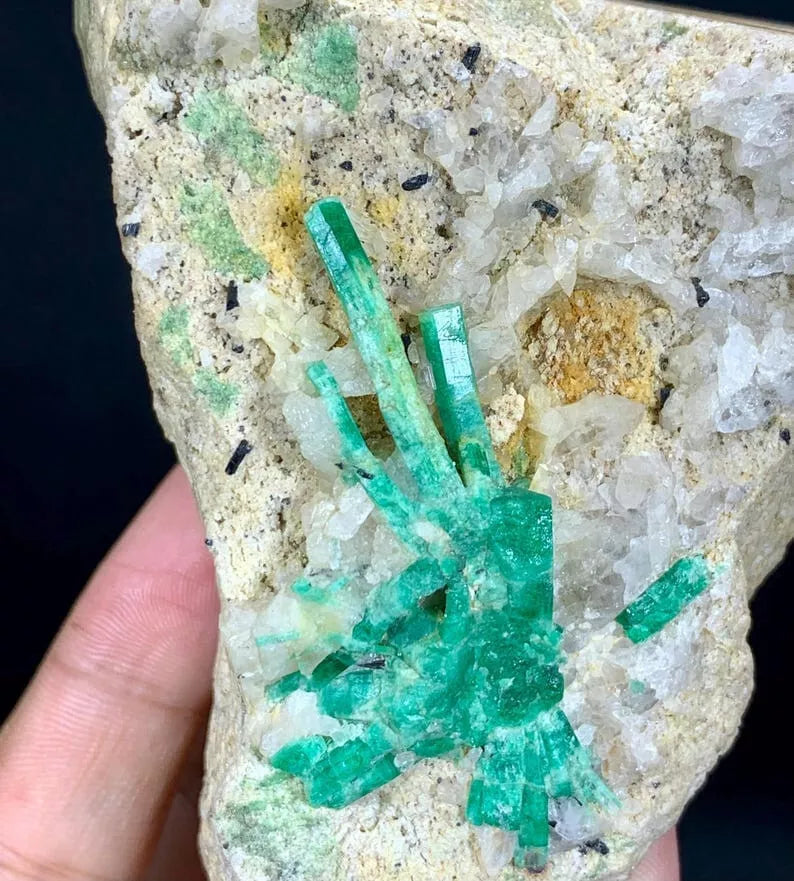 Lush Green Color Emerald on Matrix from Afghanistan