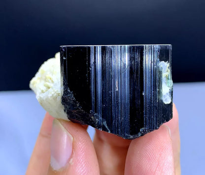 Natural Schorl Black Tourmaline with Albite Afghanistan