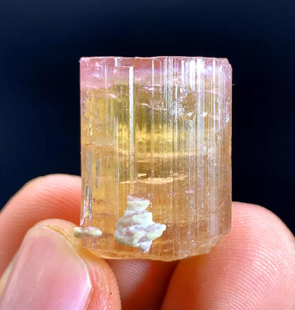 Pink Cap Orange Tourmaline Crystal from Afghanistan