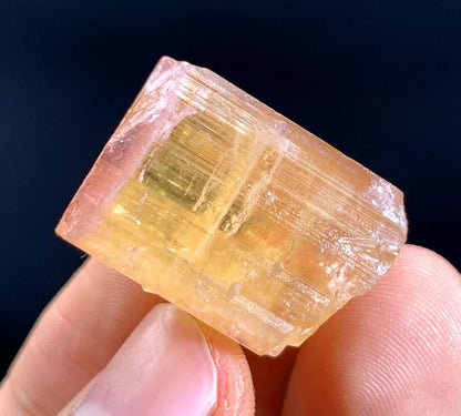 Pink Cap Orange Tourmaline Crystal from Afghanistan