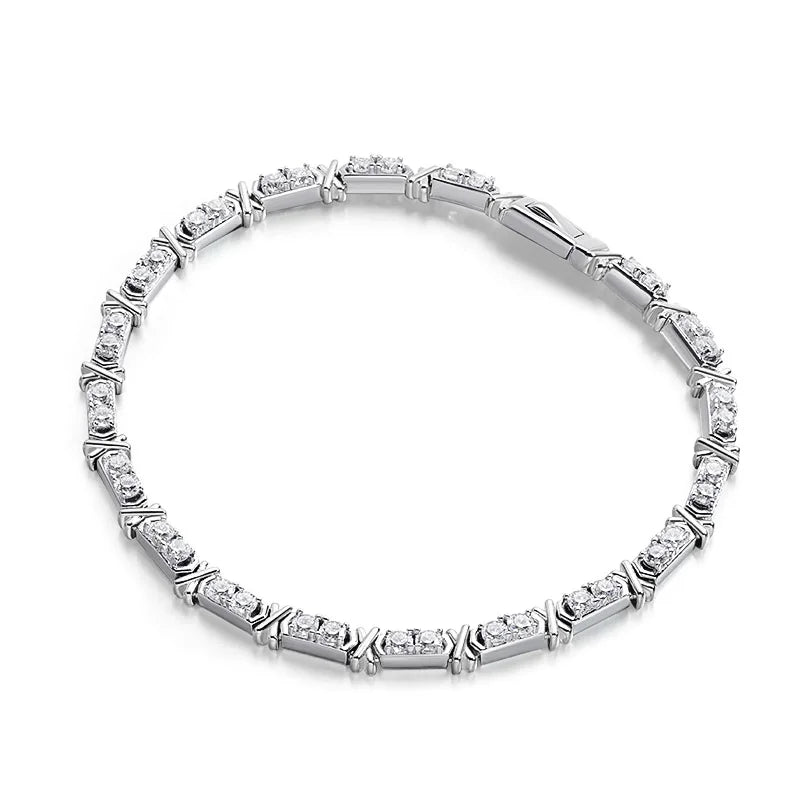 Tennis Bracelet 18K White Gold Plated s925 Sterling Silver with GRA Diamond