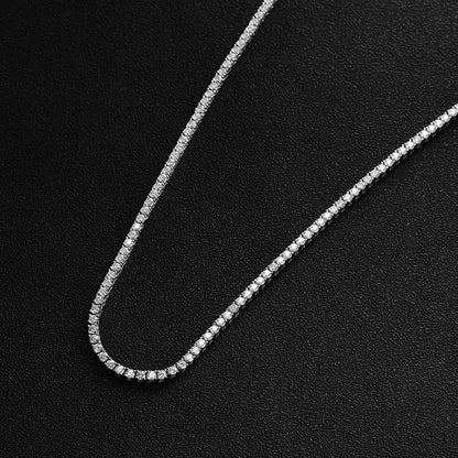 2.5mm Moissanite Tennis Necklace Full Diamonds Pendant with GRA Certificate