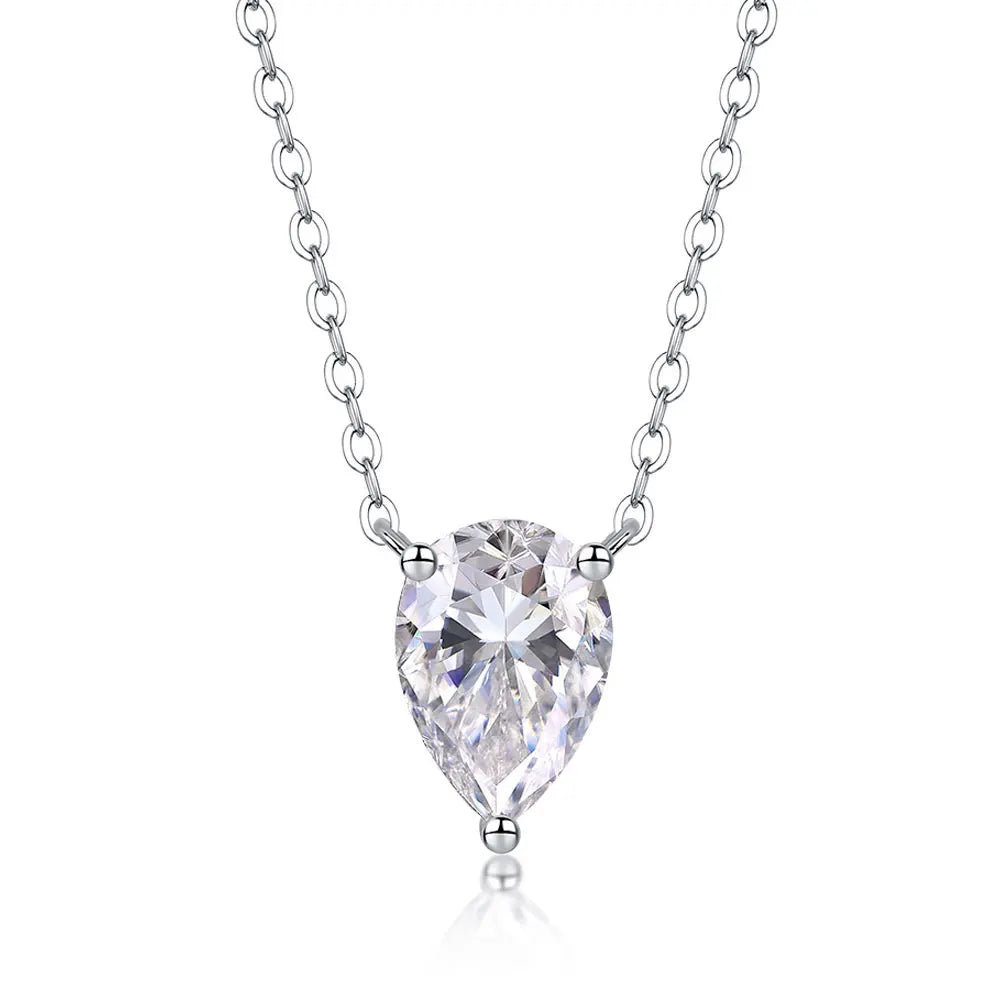 Pear Moissanite Pendant Necklace GRA Certified 7*10mm Diamond