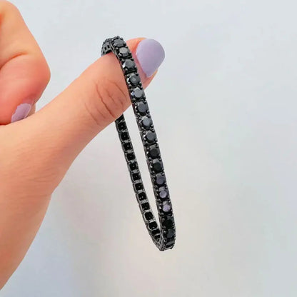 3mm 4mm Black Moissanite Tennis Bracelet Full Diamond18k Hip-hop Bracelets f