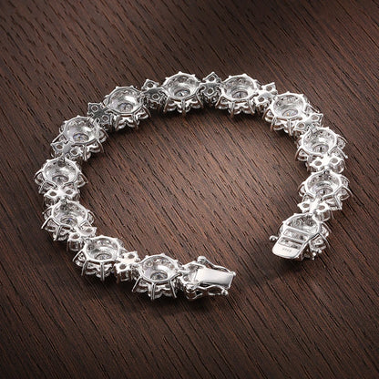 Sunflowers Design GRA certified Luxury Wedding Jewelry 925 Silver Bracelet