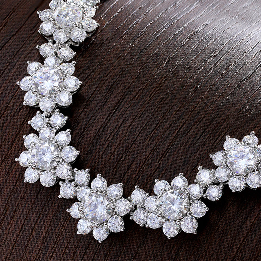 Necklaces for Women Bride 925 Sterling Sliver Lab Diamond Luxury Wedding Set Necklace