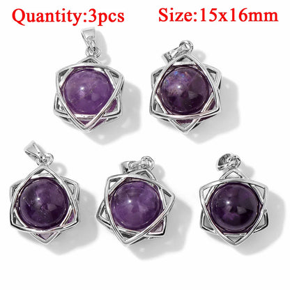 Fashion Amethyst Stone Gem Pendant Natural Purple Quartz