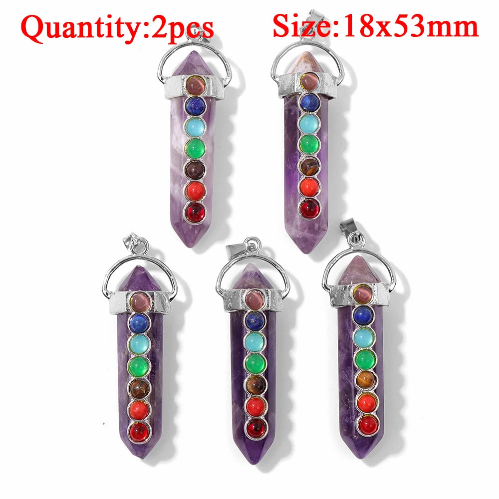 Fashion Amethyst Stone Gem Pendant Natural Purple Quartz