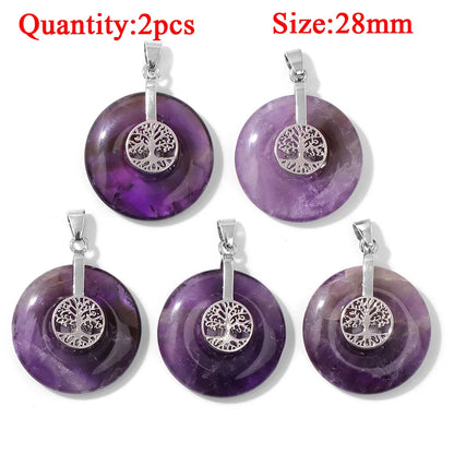 Fashion Amethyst Stone Gem Pendant Natural Purple Quartz