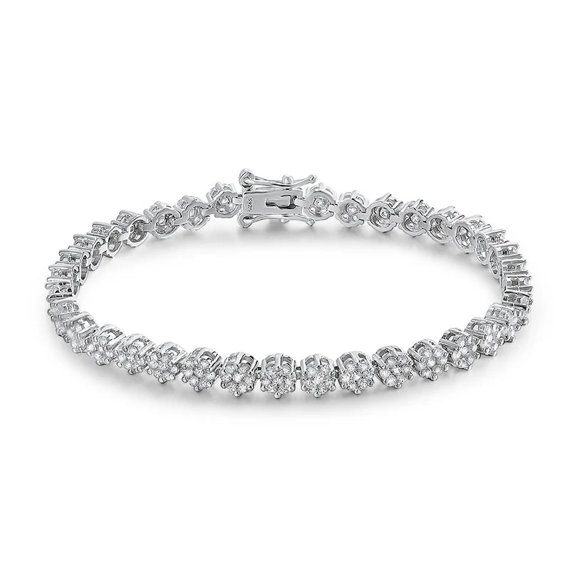 Tennis Bracelet Full Diamond GRA 925 Sterling Silver Plated White Gold for Women Man