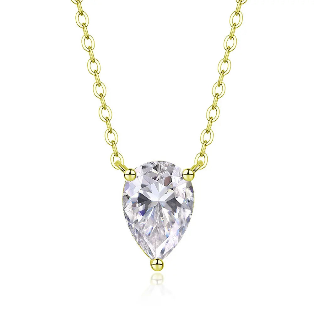 Pear Moissanite Pendant Necklace GRA Certified 7*10mm Diamond