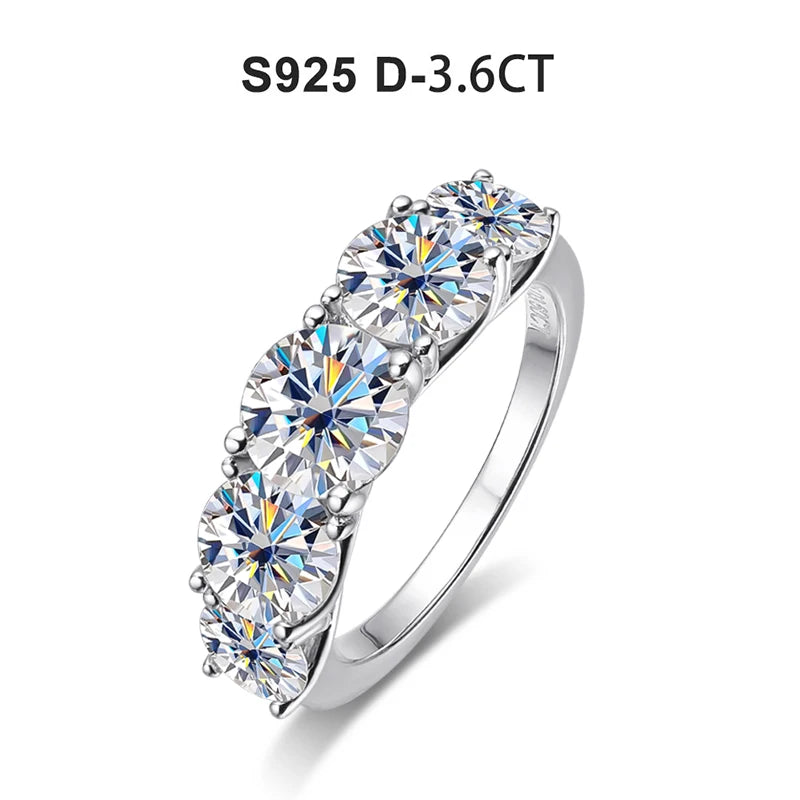 D Color Moissanite Rings for Women Sparkling Diamonds with Certificates