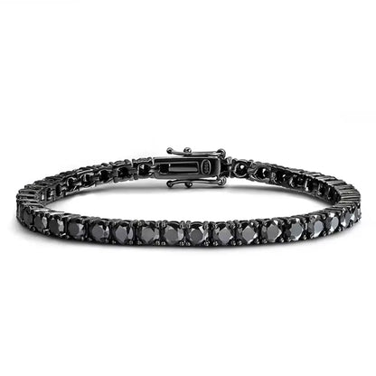 3mm 4mm Black Moissanite Tennis Bracelet Full Diamond18k Hip-hop Bracelets f