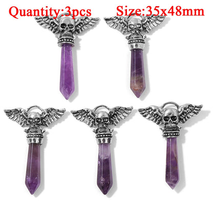 Fashion Amethyst Stone Gem Pendant Natural Purple Quartz