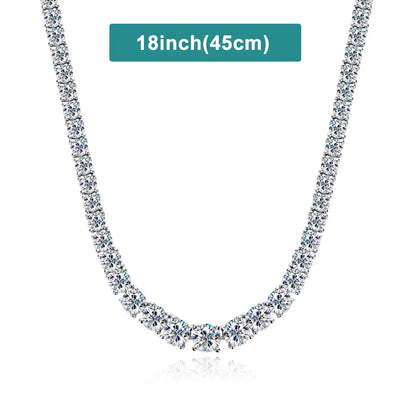 Moissanite Tennis Necklace 925 Sterling Sliver Plated 18k Gold