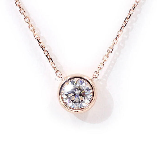 Moissanite Necklace 1carat D VVS Solitaire Diamond 18k 14k 10k