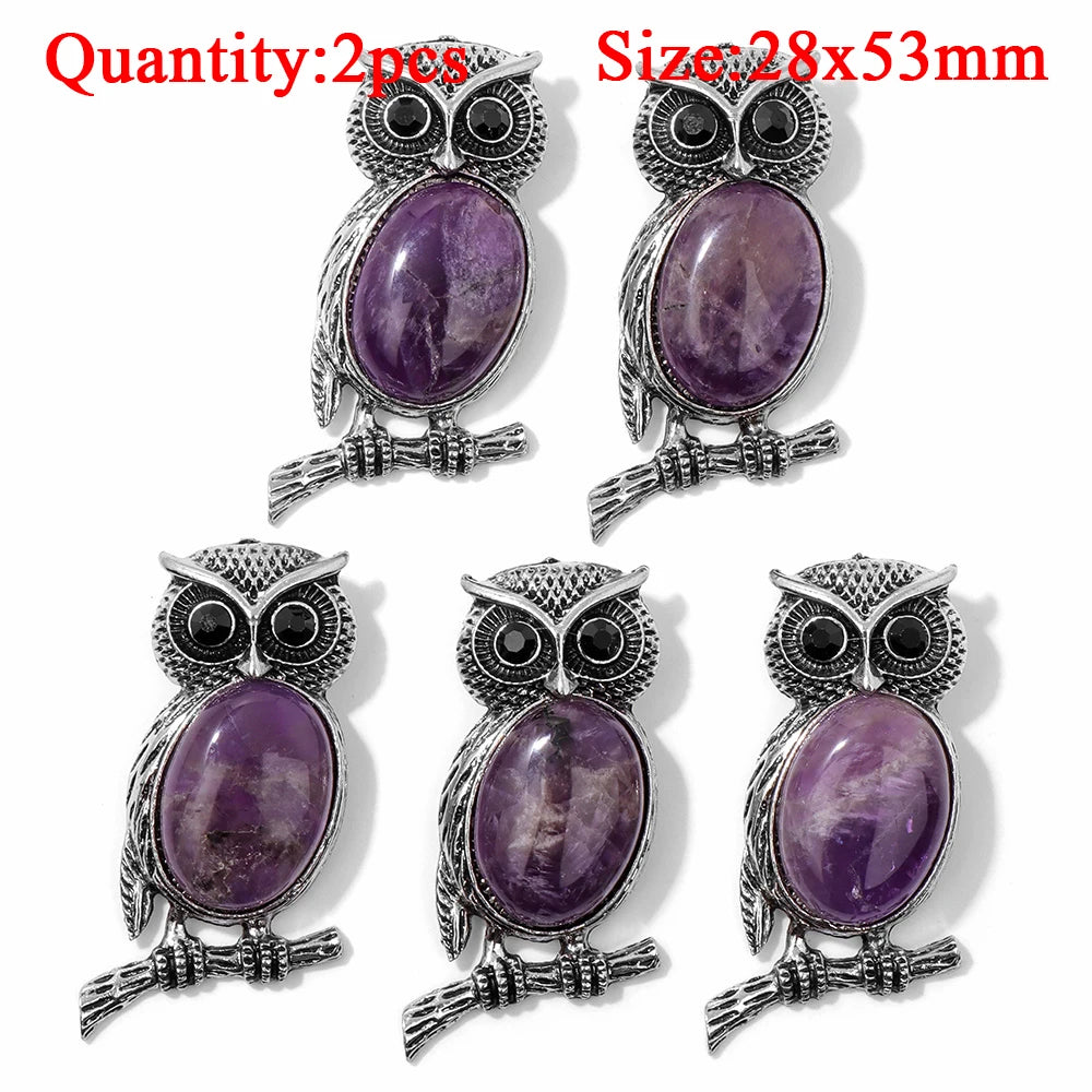 Fashion Amethyst Stone Gem Pendant Natural Purple