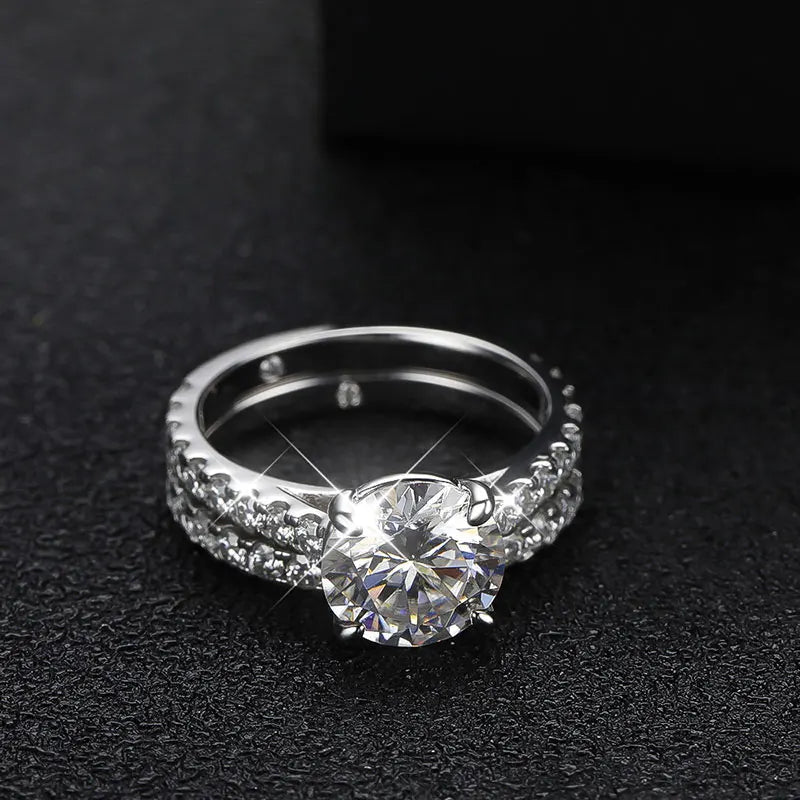 Moissanite Rings for women Sparkling Diamond Bridal Sets