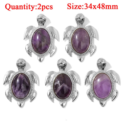 Fashion Amethyst Stone Gem Pendant Natural Purple